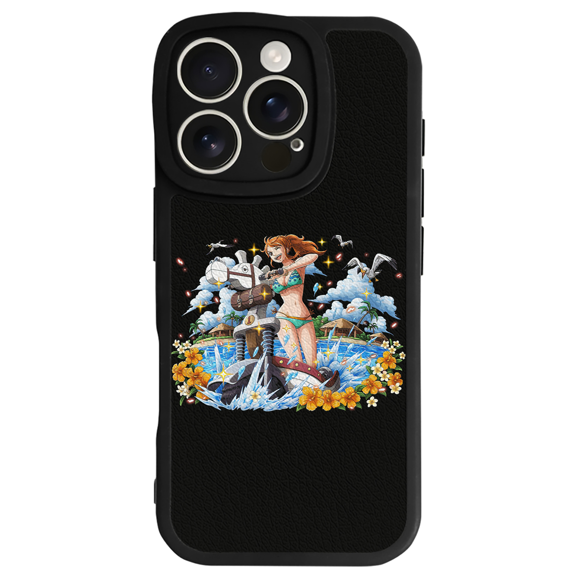 （画像用） ワンピース ナミ ONE PIECE Nami 【iPhone 16シリーズ対応】シリコンスマホケース（レザー調） 材質：シリコン